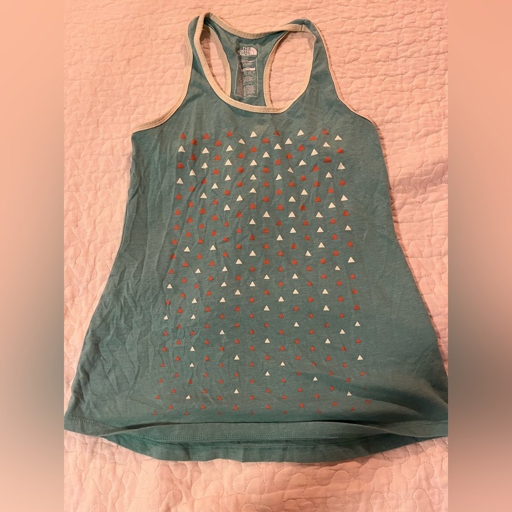 The north face cotton tank top size small color blue